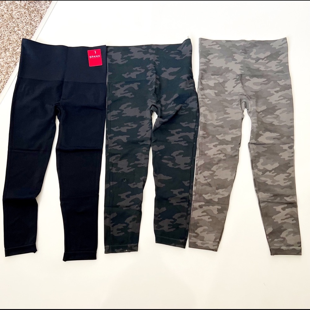Spanx Look At Me Now Leggings Bundle Size Medium High Waist Camo